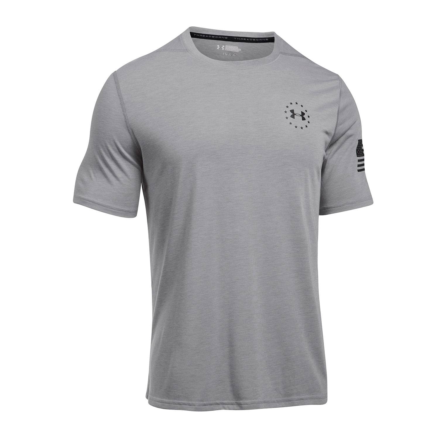 Brave Mens OD Green 3XL S/S T-Shirt Under armour 13275563903XL UA Freedom Free 